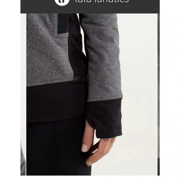 Lululemon Post Chaturanga Half Zip Pullover Sweater Womens Gray Black Size 10 - Picture 5 of 10